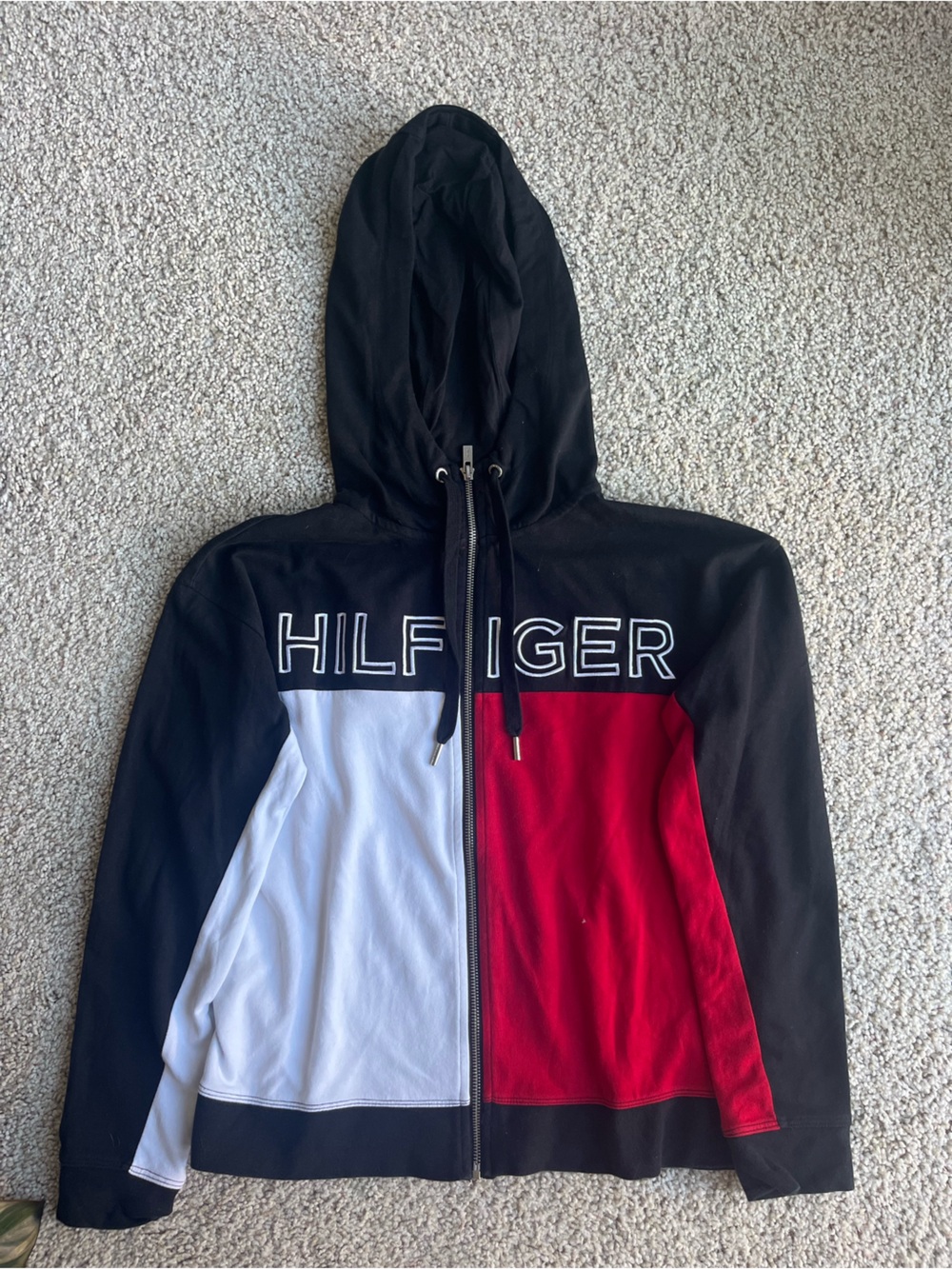 Tommy Hilfiger Logo Zip Up Hoodie